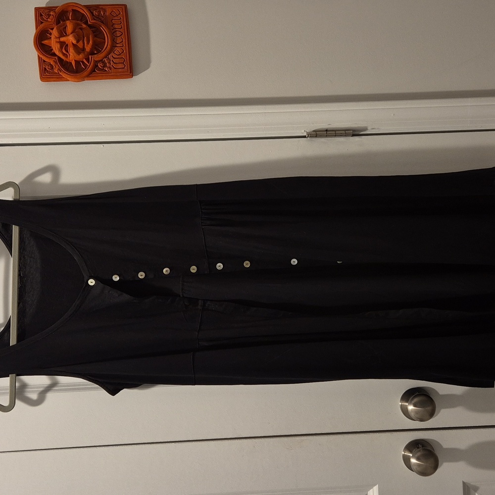 GUDRUN SJODEN Elegant Black Sleeveless Dress/Vest